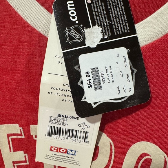 Detroit Red Wings CCM Historic Tri-Blend Men's Crewneck Shirt - Picture 5 of 7